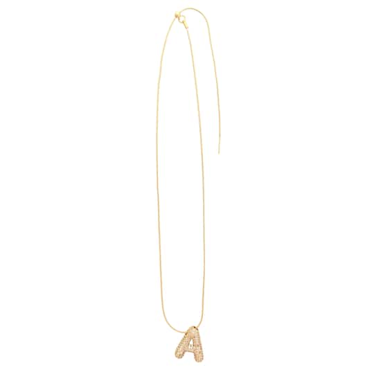 Charmed Bar Crystal-Studded Gold Letter Charm by Bead Landing